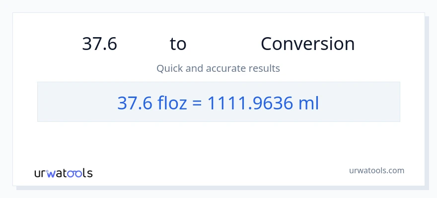 การแปลง 37.6 ออนซ์ของเหลว เป็น มิลลิลิตร