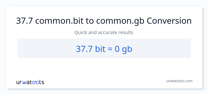 37.7 Bits patungong Gigabytes na conversion