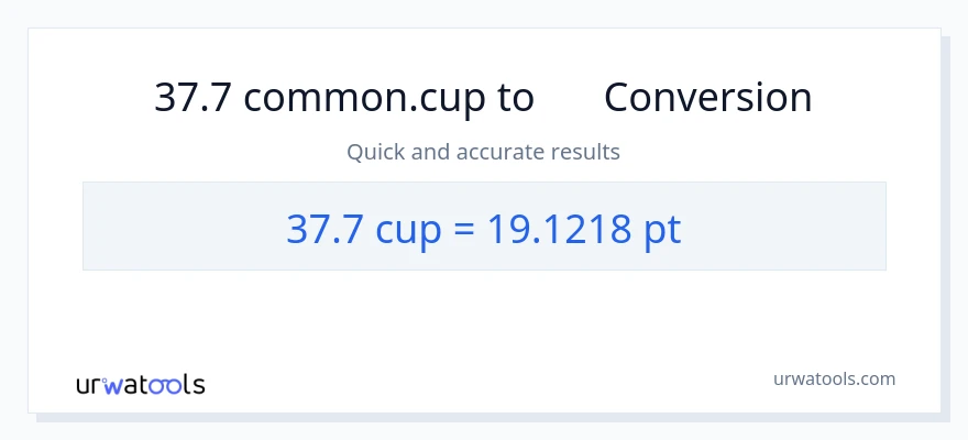 การแปลง 37.7 ถ้วย เป็น Pints