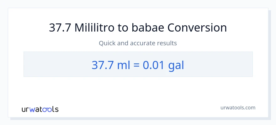 37.7 mga mililitro patungong Mga galon na conversion