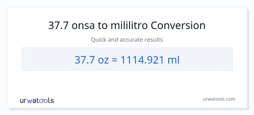 37.7 Mga onsa patungong mga mililitro na conversion