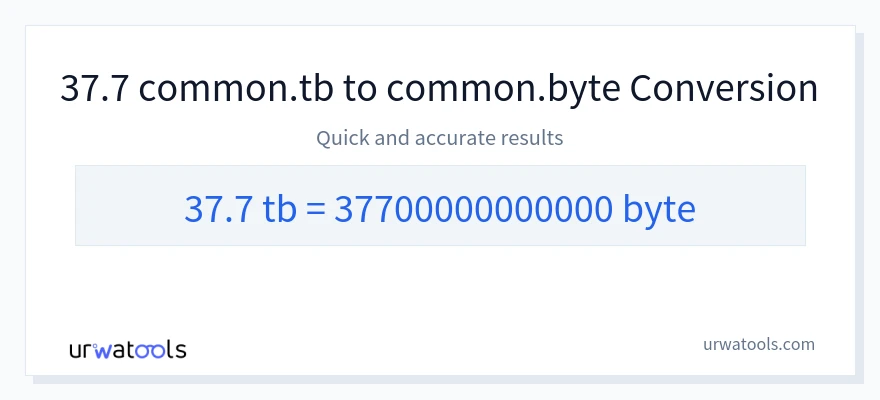 37.7 Terabytes 到 Bytes 轉換