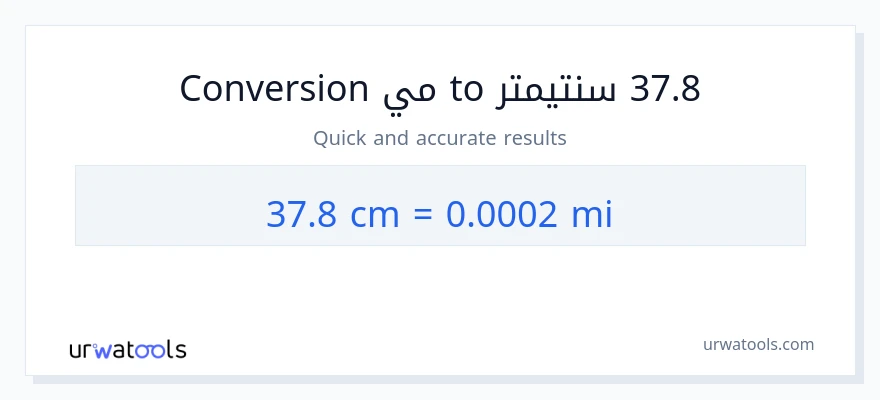 التحويل من 37.8 سنتيمترات إلى أميال