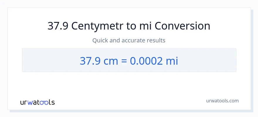 Konwersja 37.9 Centymetry do mile