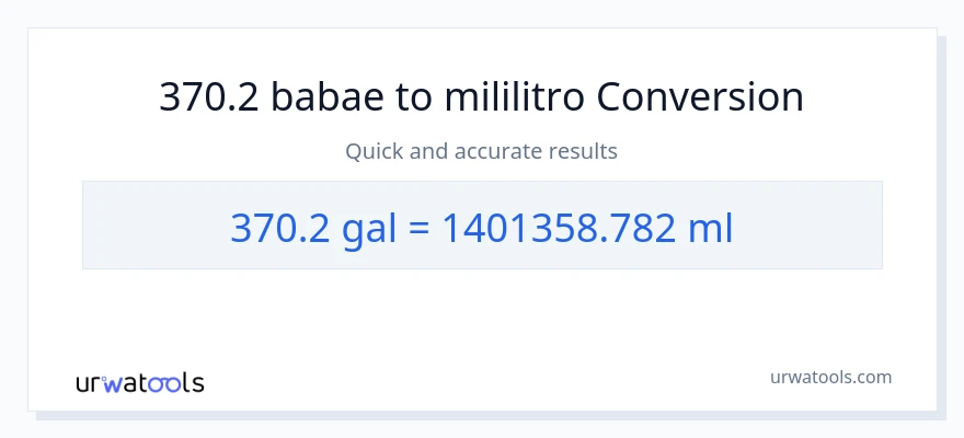 370.2 Mga galon patungong mga mililitro na conversion
