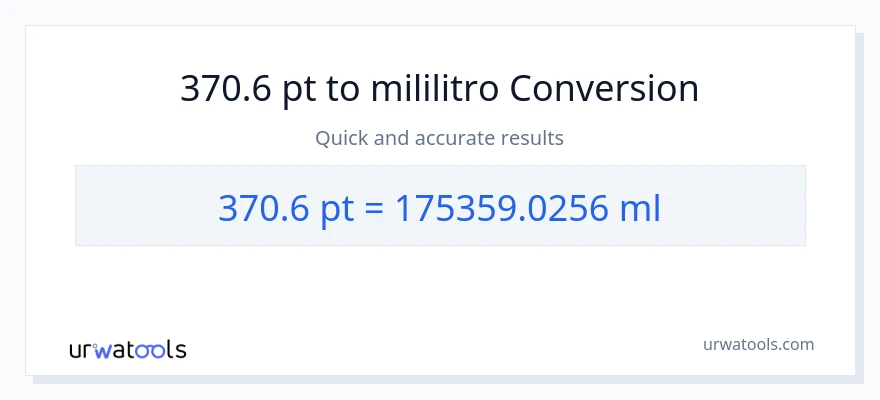 370.6 Pints patungong mga mililitro na conversion