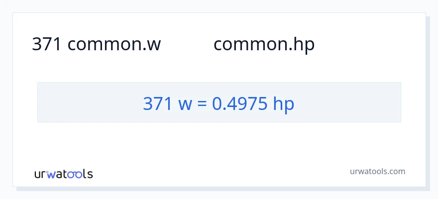 371 ওয়াট থেকে অশ্বশক্তি রূপান্তর