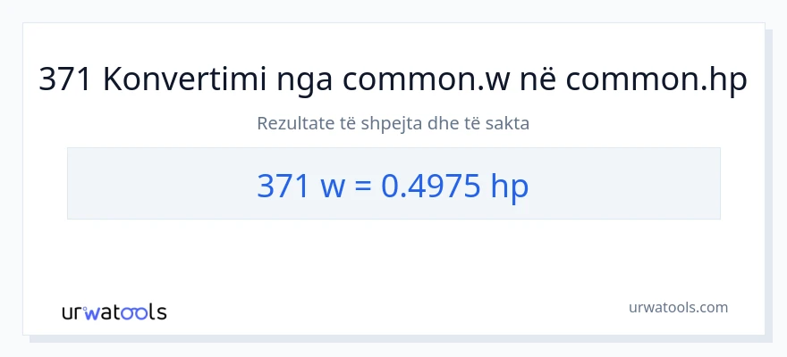 Konvertimi 371 vat në kuajfuqi