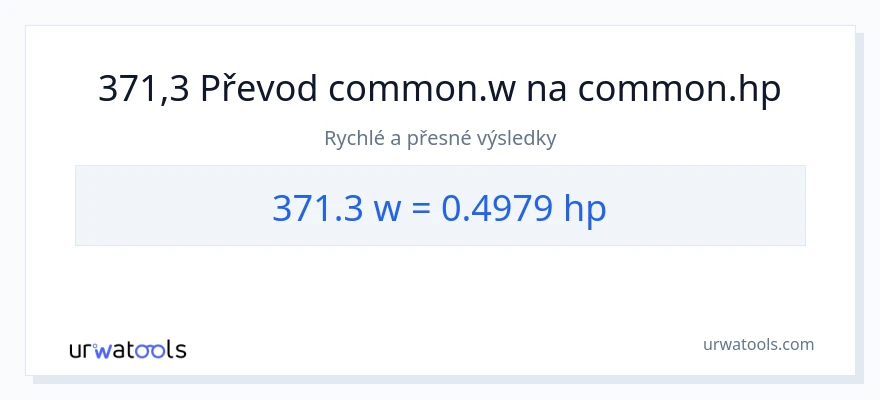 Konverze z watty na koňská síla: 371.3