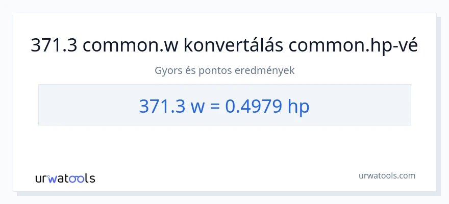 371.3 watt - lóerő konverzió