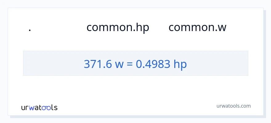 تبدیل 371.6 وات به اسب بخار