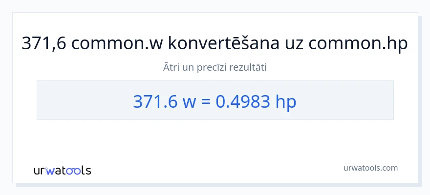 371.6 vati uz zirgspēki konversiju