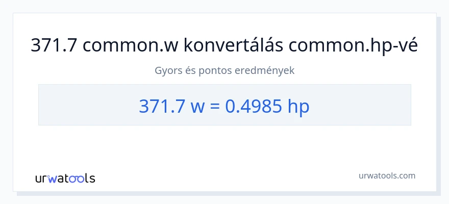 371.7 watt - lóerő konverzió