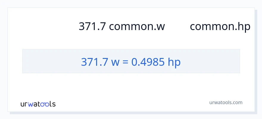 การแปลง 371.7 วัตต์ เป็น แรงม้า