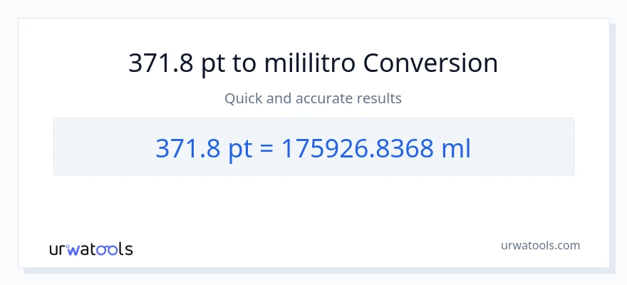 371.8 Pints patungong mga mililitro na conversion