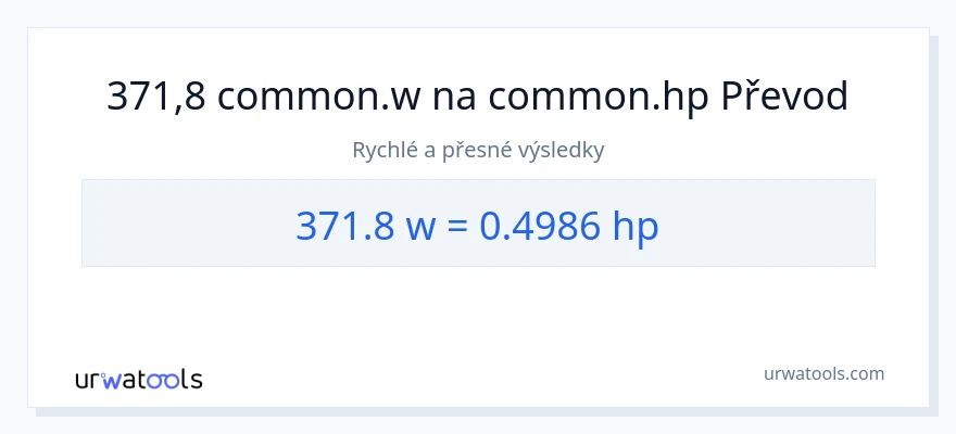 Konverze z watty na koňská síla: 371.8