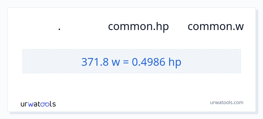 تبدیل 371.8 وات به اسب بخار