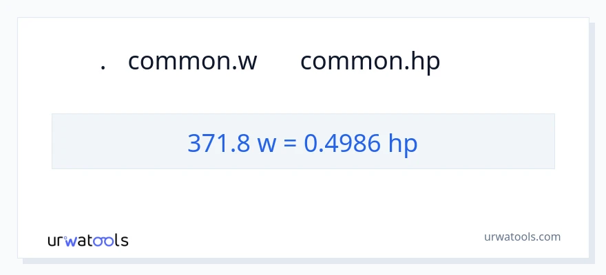 371.8 વોટ્સ થી હોર્સપાવર રૂપાંતર