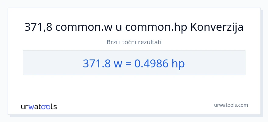 Konverzija od vati do konjske snage: 371.8