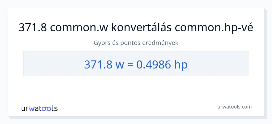 371.8 watt - lóerő konverzió