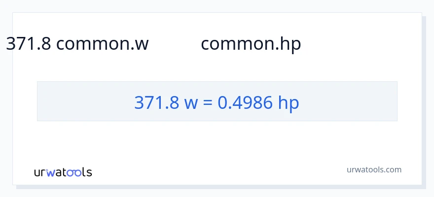 371.8 ವ್ಯಾಟ್ಸ್ ರಿಂದ ಅಶ್ವಶಕ್ತಿ ಪರಿವರ್ತನೆ