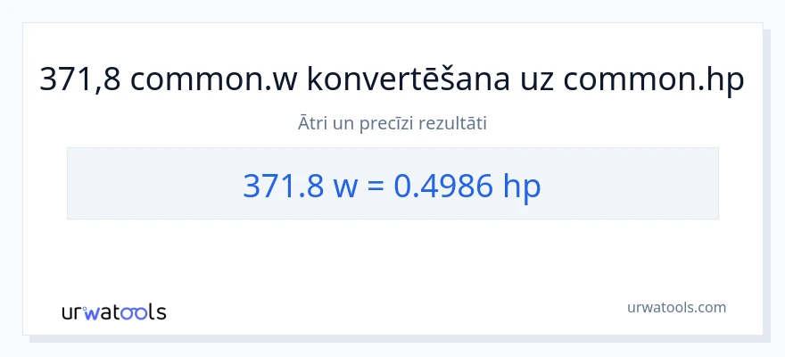 371.8 vati uz zirgspēki konversiju