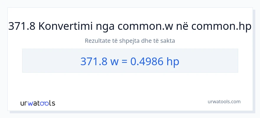 Konvertimi 371.8 vat në kuajfuqi