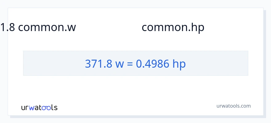 371.8 வாட்ஸ் இலிருந்து குதிரைத்திறன் வரை மாற்றம்