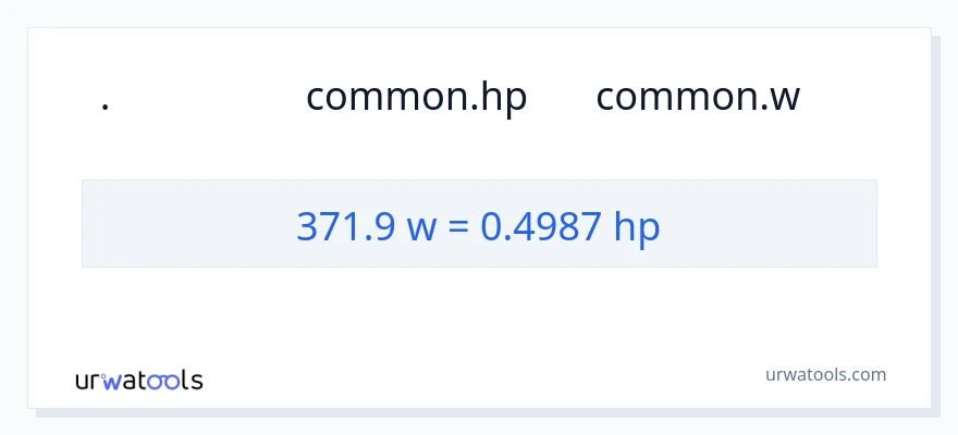 تبدیل 371.9 وات به اسب بخار