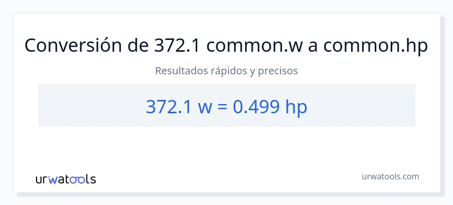 Conversión de 372.1 vatios a caballo de fuerza