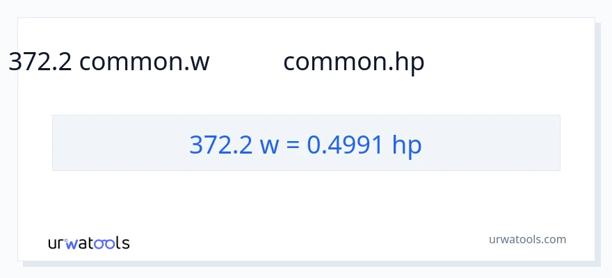 372.2 ವ್ಯಾಟ್ಸ್ ರಿಂದ ಅಶ್ವಶಕ್ತಿ ಪರಿವರ್ತನೆ