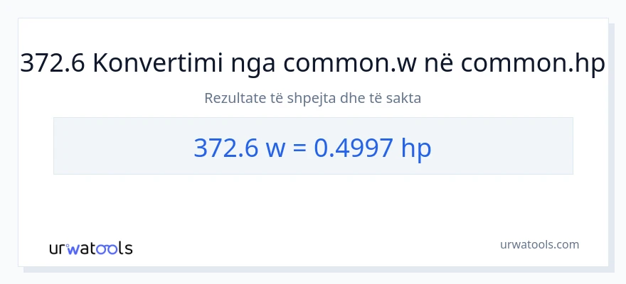 Konvertimi 372.6 vat në kuajfuqi