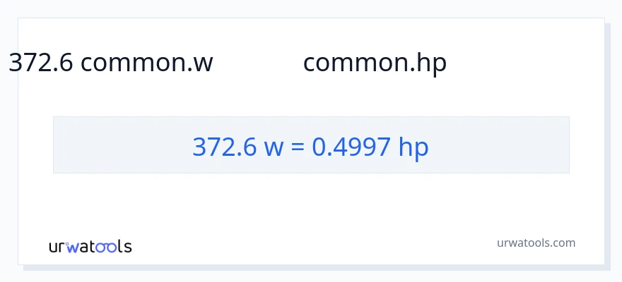 372.6 వాట్స్ నుండి అశ్వశక్తి కు మార్పిడి