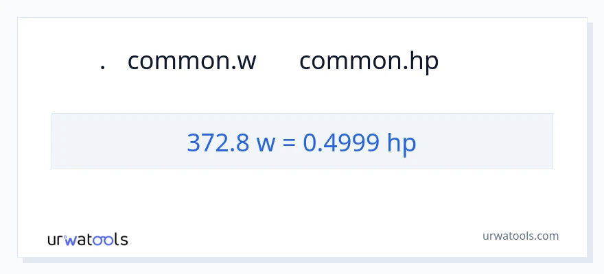 372.8 વોટ્સ થી હોર્સપાવર રૂપાંતર
