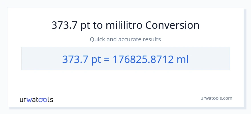 373.7 Pints patungong mga mililitro na conversion
