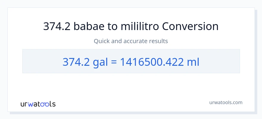 374.2 Mga galon patungong mga mililitro na conversion