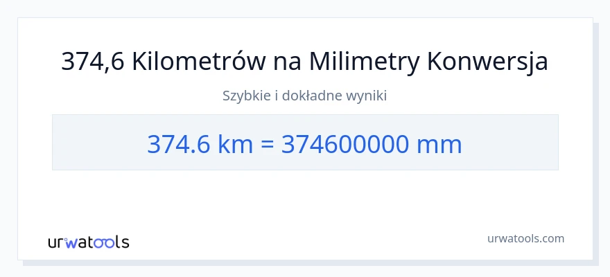 Konwersja 374.6 kilometrów do milimetry