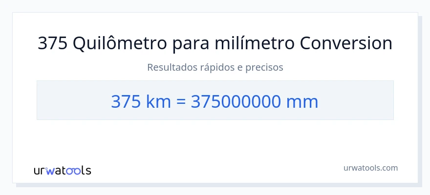 Conversão de 375 quilômetros para milímetros