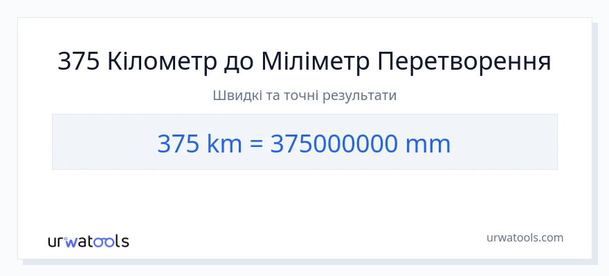 Конверсія з кілометри у міліметри: 375