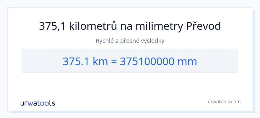 Konverze z kilometry na milimetry: 375.1