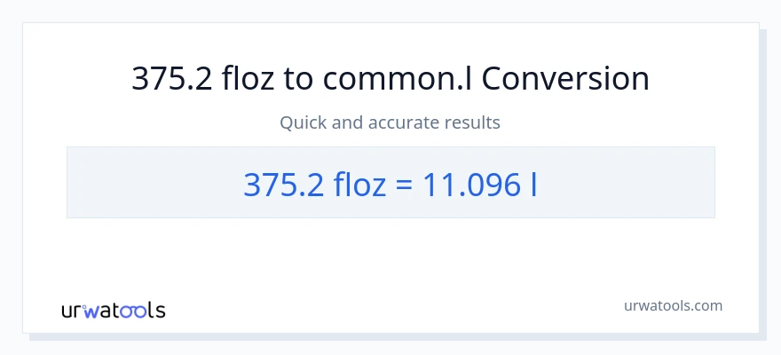 375.2 mga onsa ng likido patungong Liters na conversion