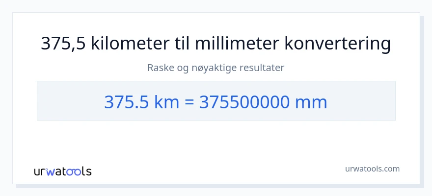 375.5 kilometer til millimeter konvertering