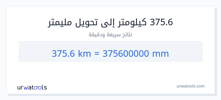 التحويل من 375.6 كيلومترات إلى مليمترات