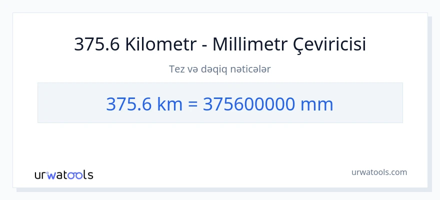 375.6 kilometr-dən millimetr-ə çevrilmə