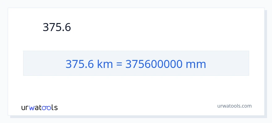 375.6 કિલોમીટર થી મિલીમીટર રૂપાંતર