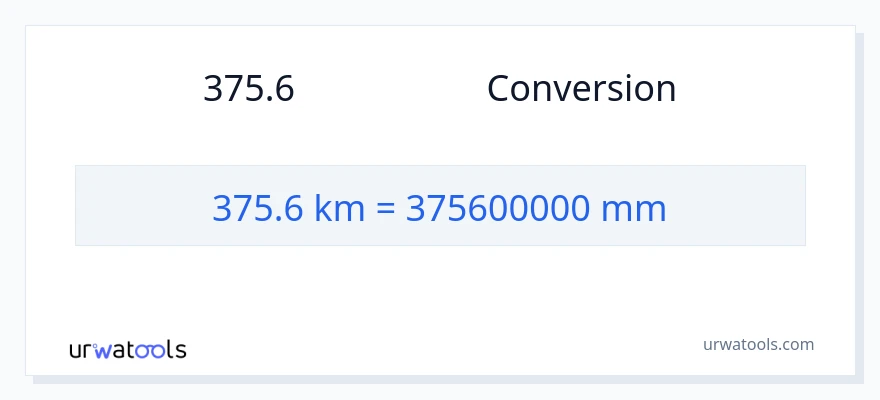 การแปลง 375.6 กิโลเมตร เป็น มิลลิเมตร