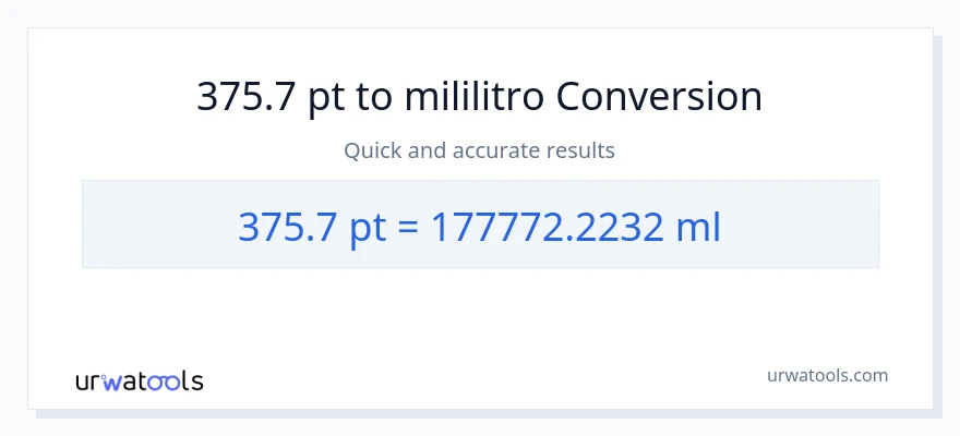 375.7 Pints patungong mga mililitro na conversion