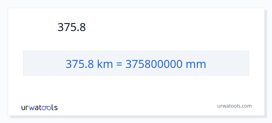 375.8 કિલોમીટર થી મિલીમીટર રૂપાંતર