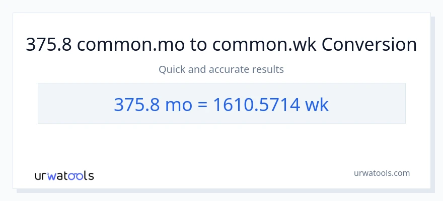 تبدیل 375.8 ماه‌ها به هفته‌ها