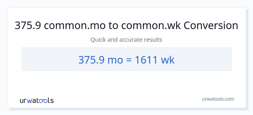 تبدیل 375.9 ماه‌ها به هفته‌ها